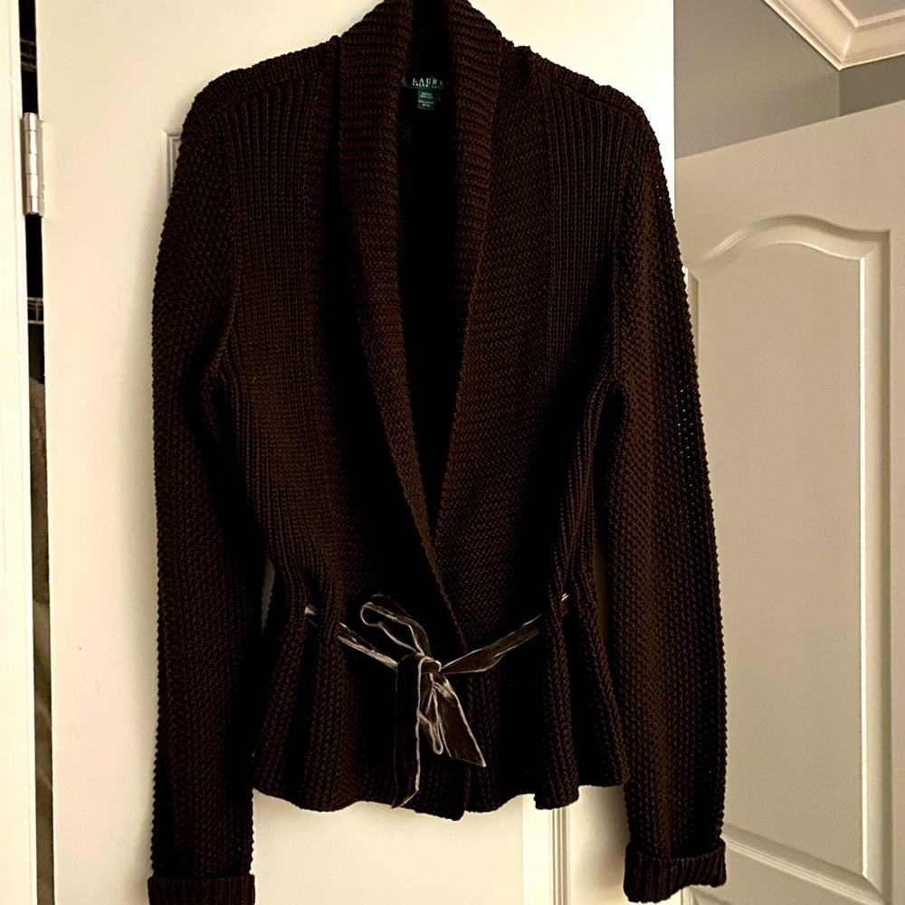 Ralph Lauren large sweater with a beautiful ribbon around waist